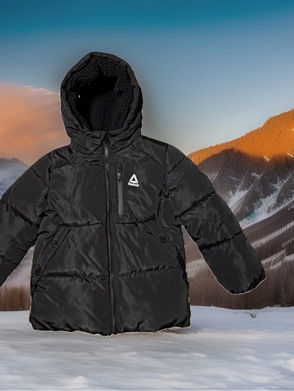 Reebok Black kids coat size 4T with Sherpa Lining